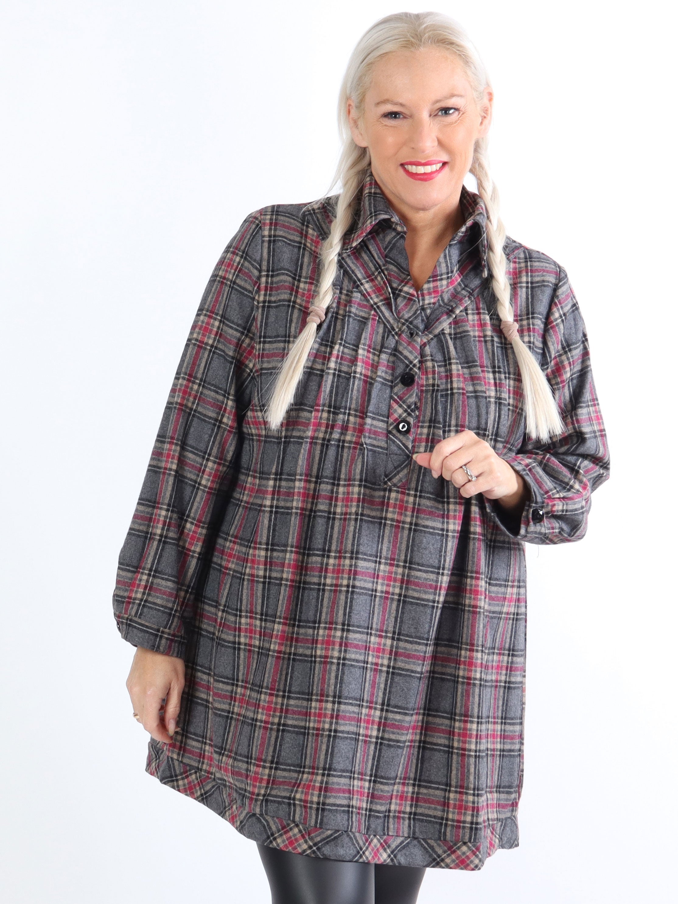 Sandra - Mjuk rutig skjorta i ull